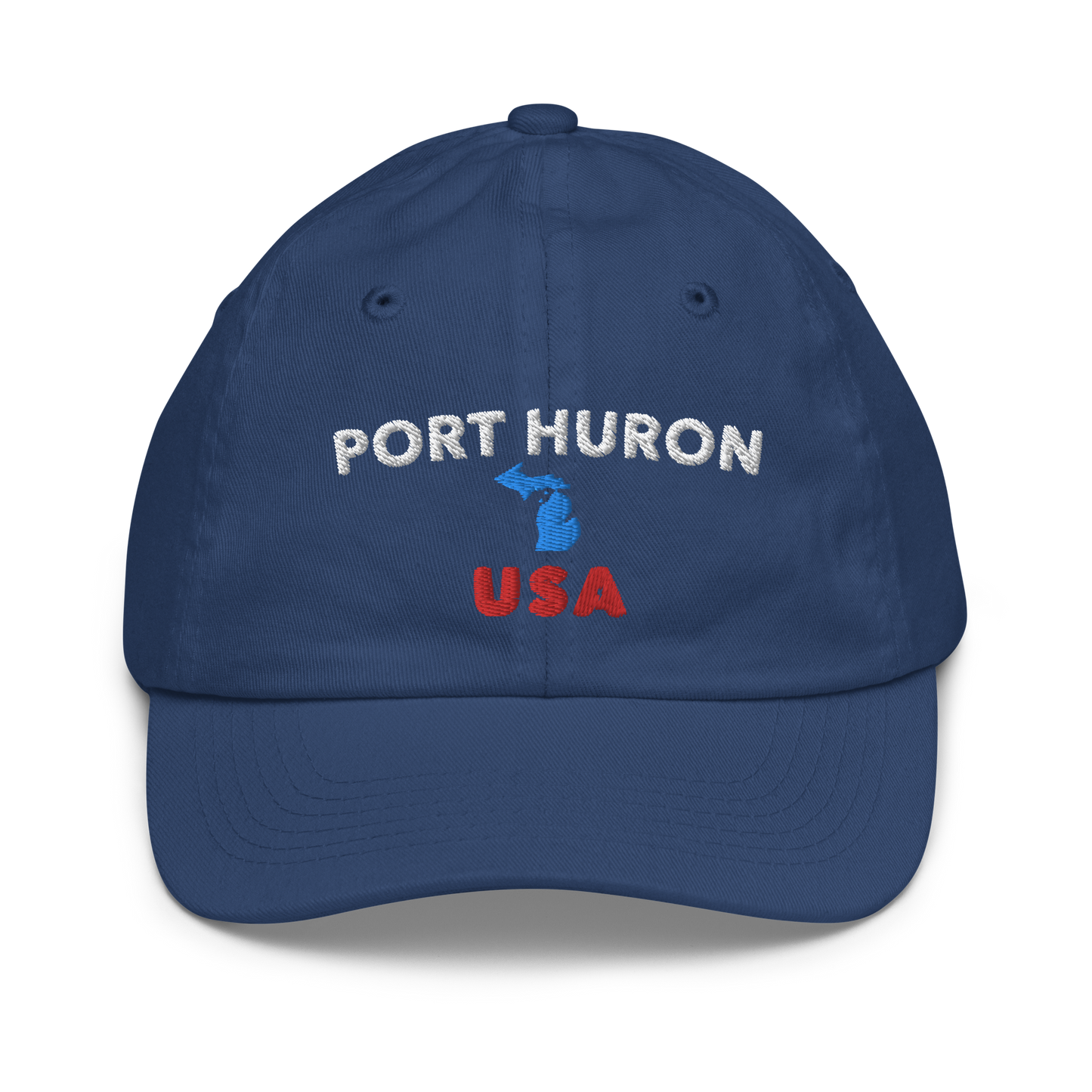 'Port Huron USA' Youth Baseball Cap (w/ Michigan Outline)