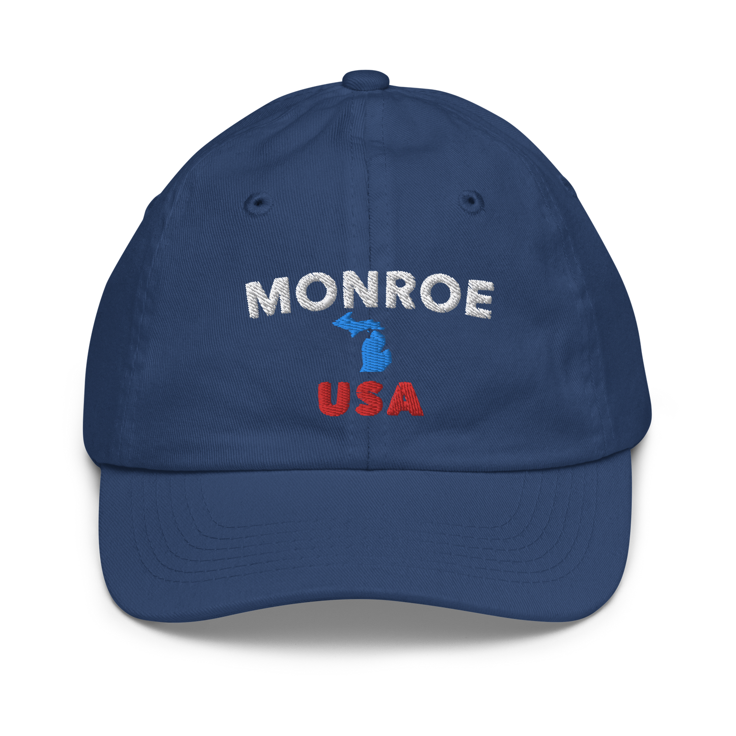 'Monroe USA' Youth Baseball Cap (w/ Michigan Outline)