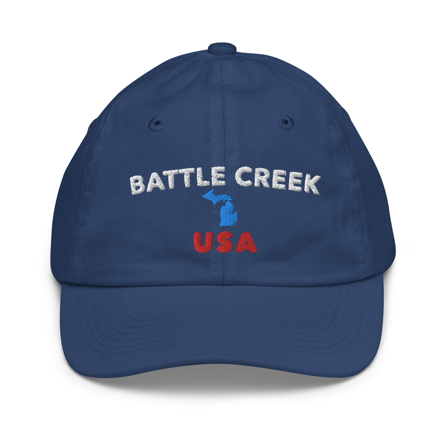 'Battle Creek' Youth Baseball Cap (w/ Michigan Outline)