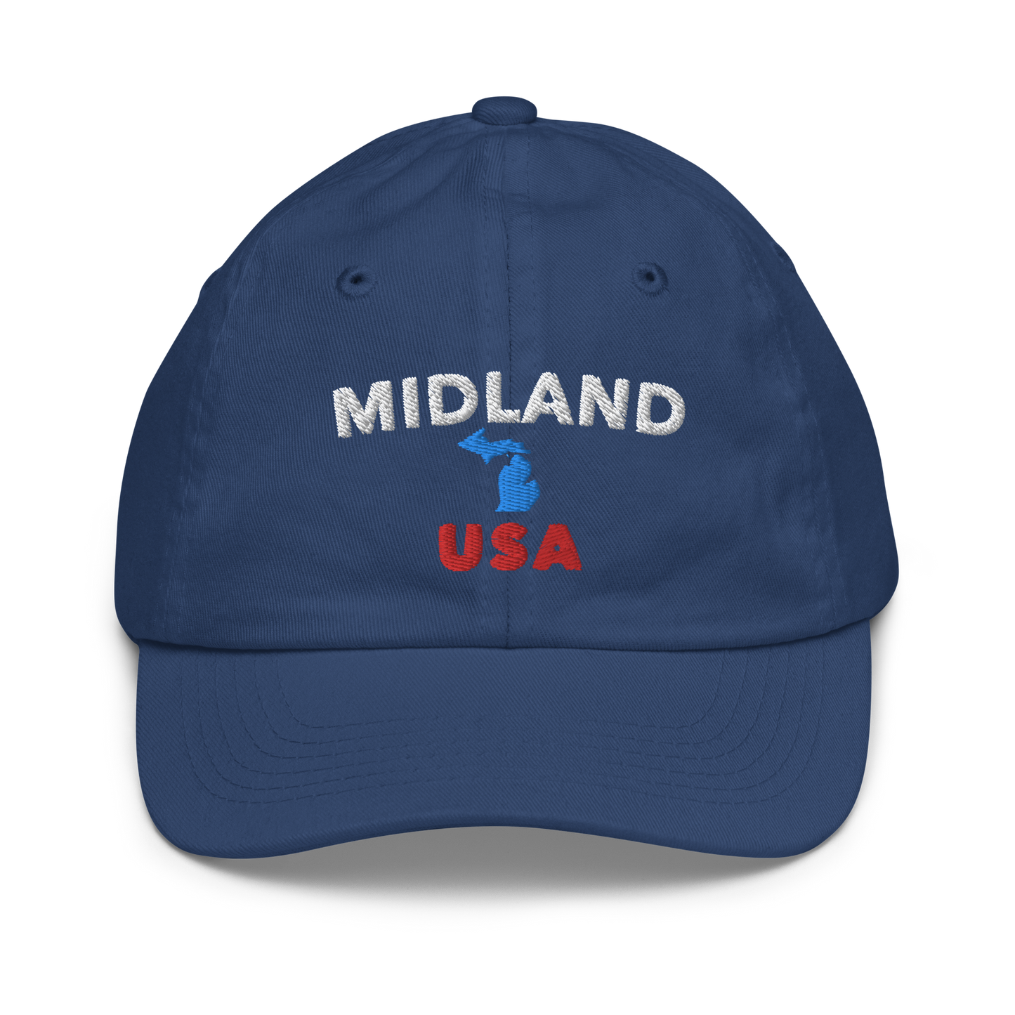 'Midland USA' Youth Baseball Cap (w/ Michigan Outline)