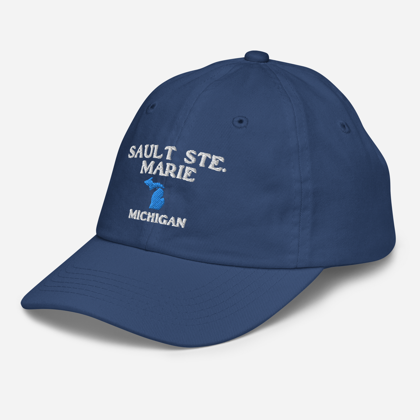 'Sault Ste. Marie Michigan' Youth Baseball Cap (w/ Michigan Outline