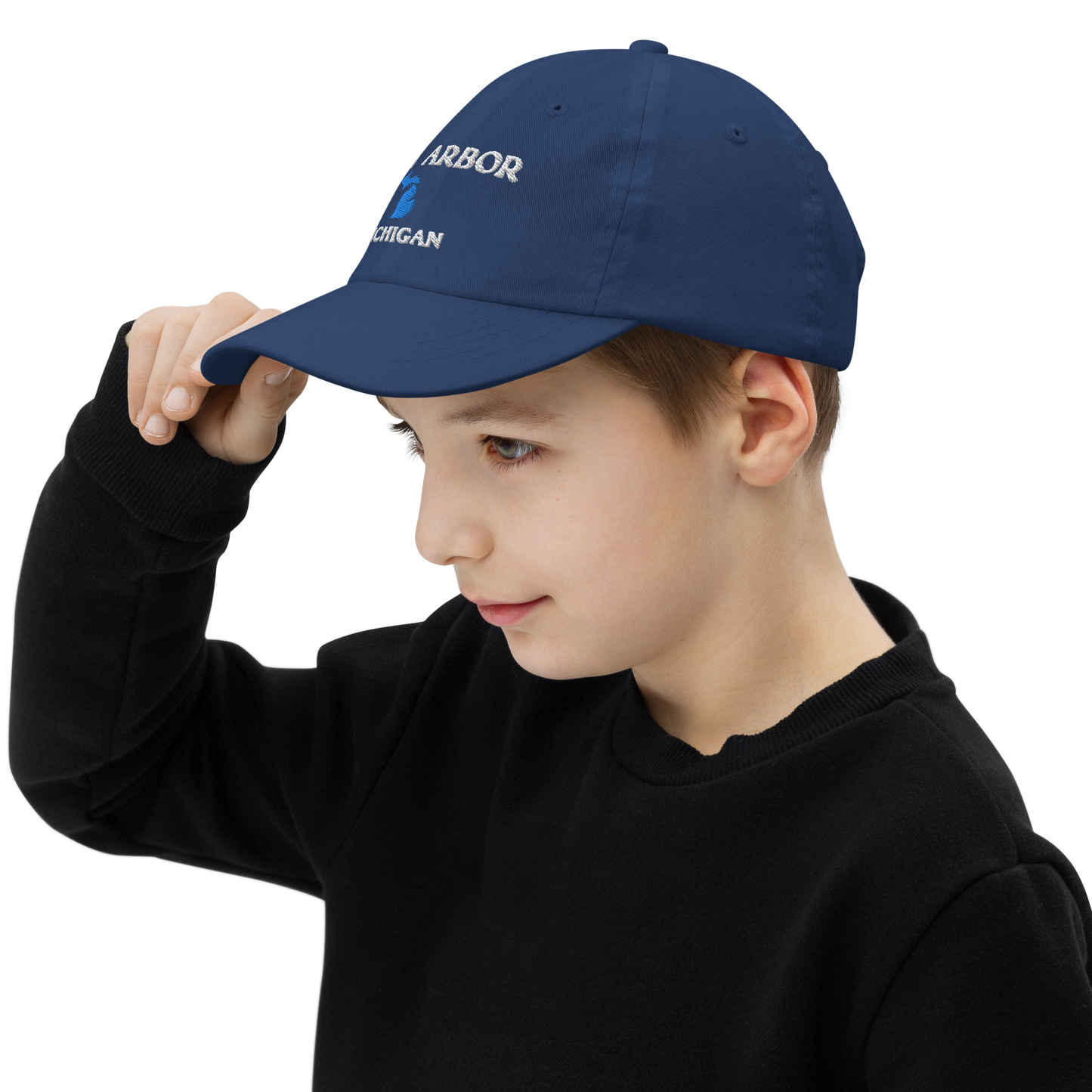 'Ann Arbor' Youth Baseball Cap (w/ Michigan Outline)