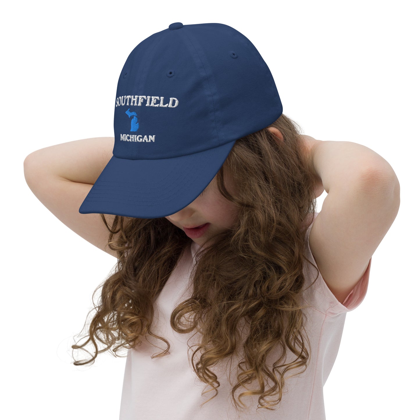 'Southfield Michigan' Youth Baseball Cap (w/ Michigan Outline)