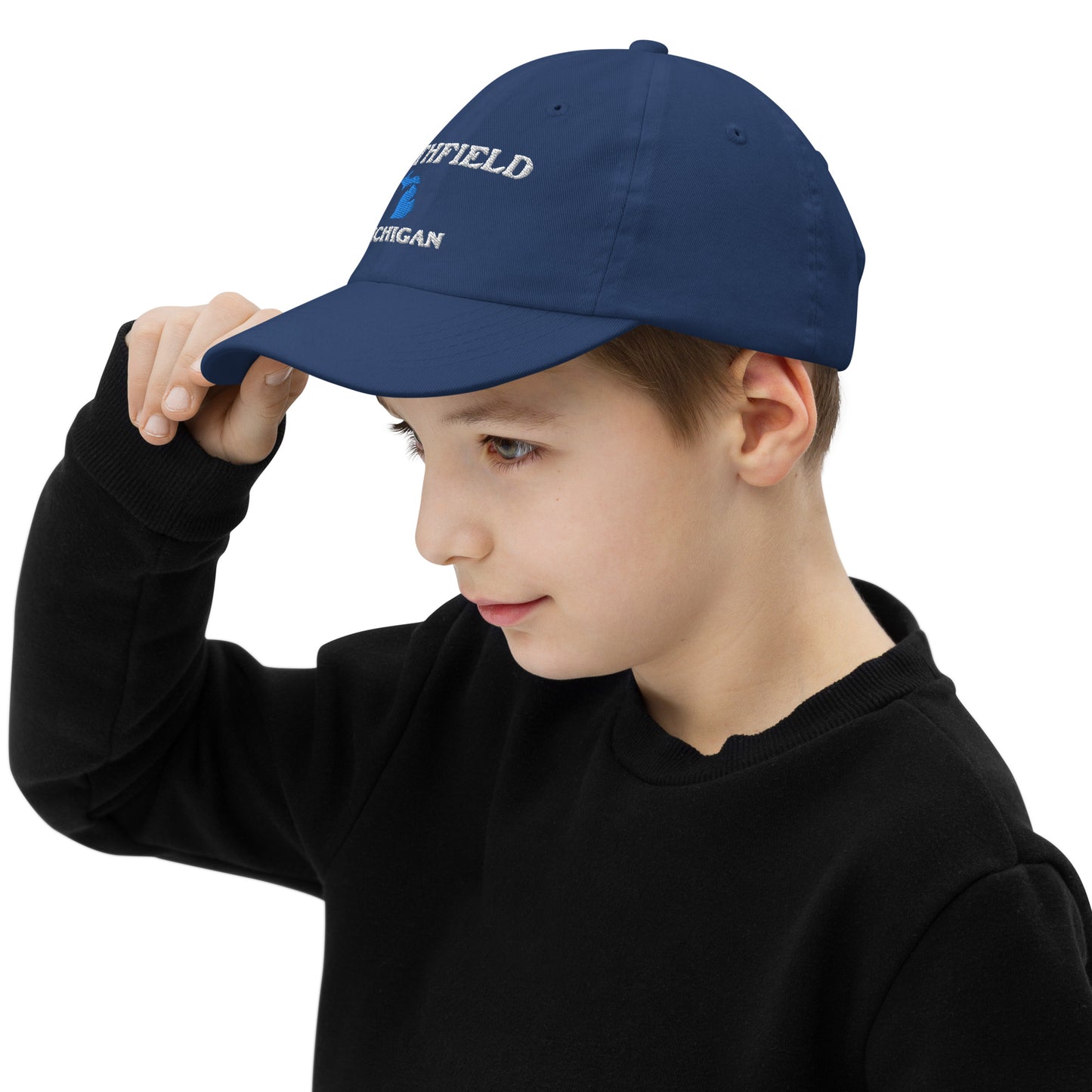 'Southfield Michigan' Youth Baseball Cap (w/ Michigan Outline)