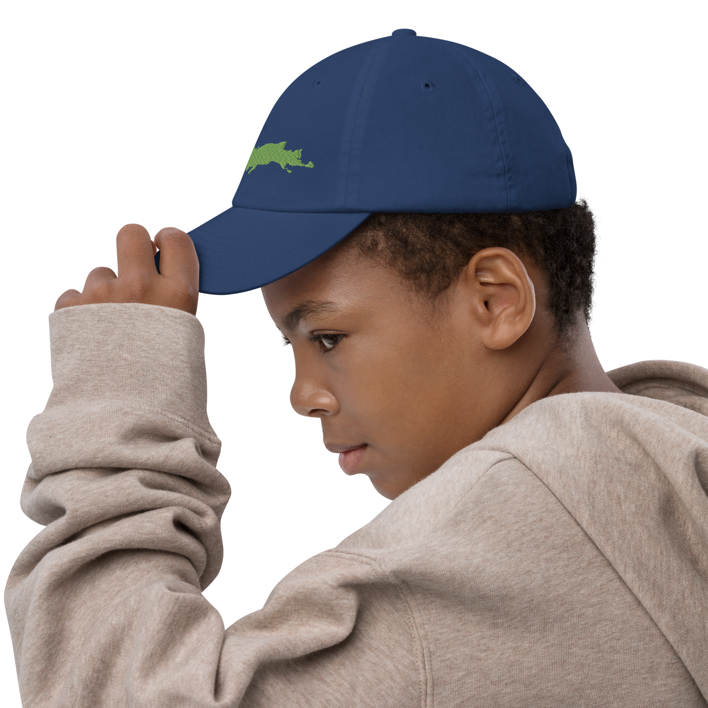 Michigan Upper Peninsula Youth Baseball Cap (w/ Green UP Outline)