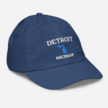 'Detroit Michigan' Youth Baseball Cap (w/ Michigan Outline)