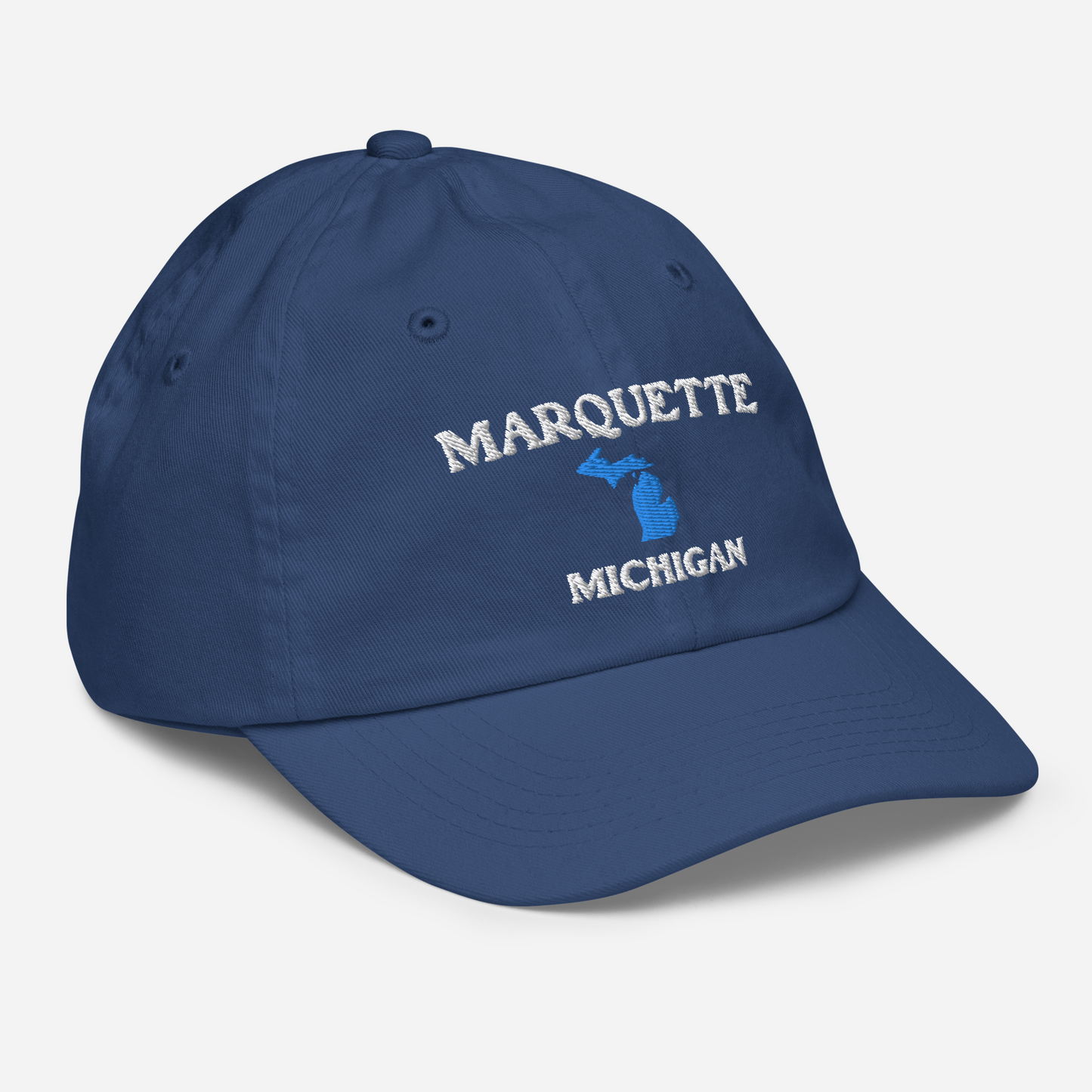 'Marquette Michigan' Youth Baseball Cap (w/ Michigan Outline)