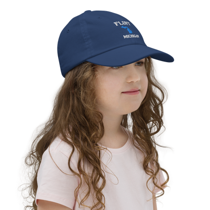 'Flint Michigan' Youth Baseball Cap (w/ Michigan Outline)