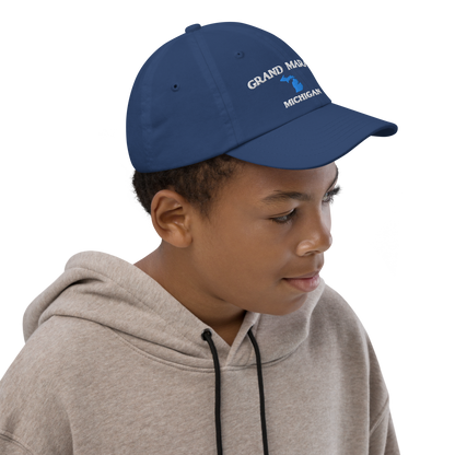 'Grand Marais Michigan' Youth Baseball Cap (w/ Michigan Outline)