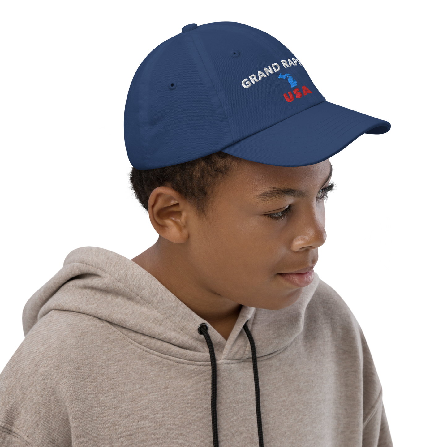 'Grand Rapids USA' Youth Baseball Cap (w/ Michigan Outline)