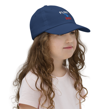 'Flint USA' Youth Baseball Cap (w/ Michigan Outline)