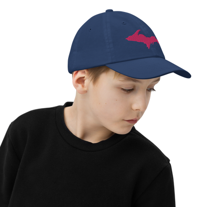 Michigan Youth Baseball Cap (w/ Pink UP Outline)