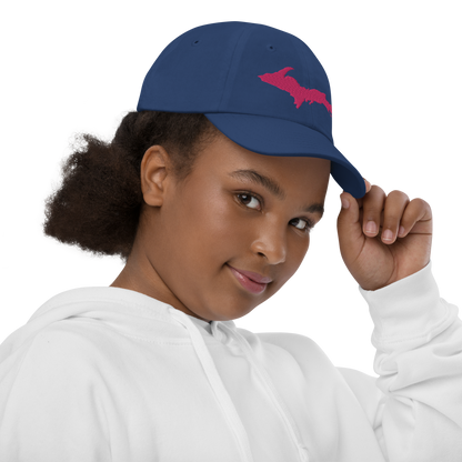 Michigan Youth Baseball Cap (w/ Pink UP Outline)