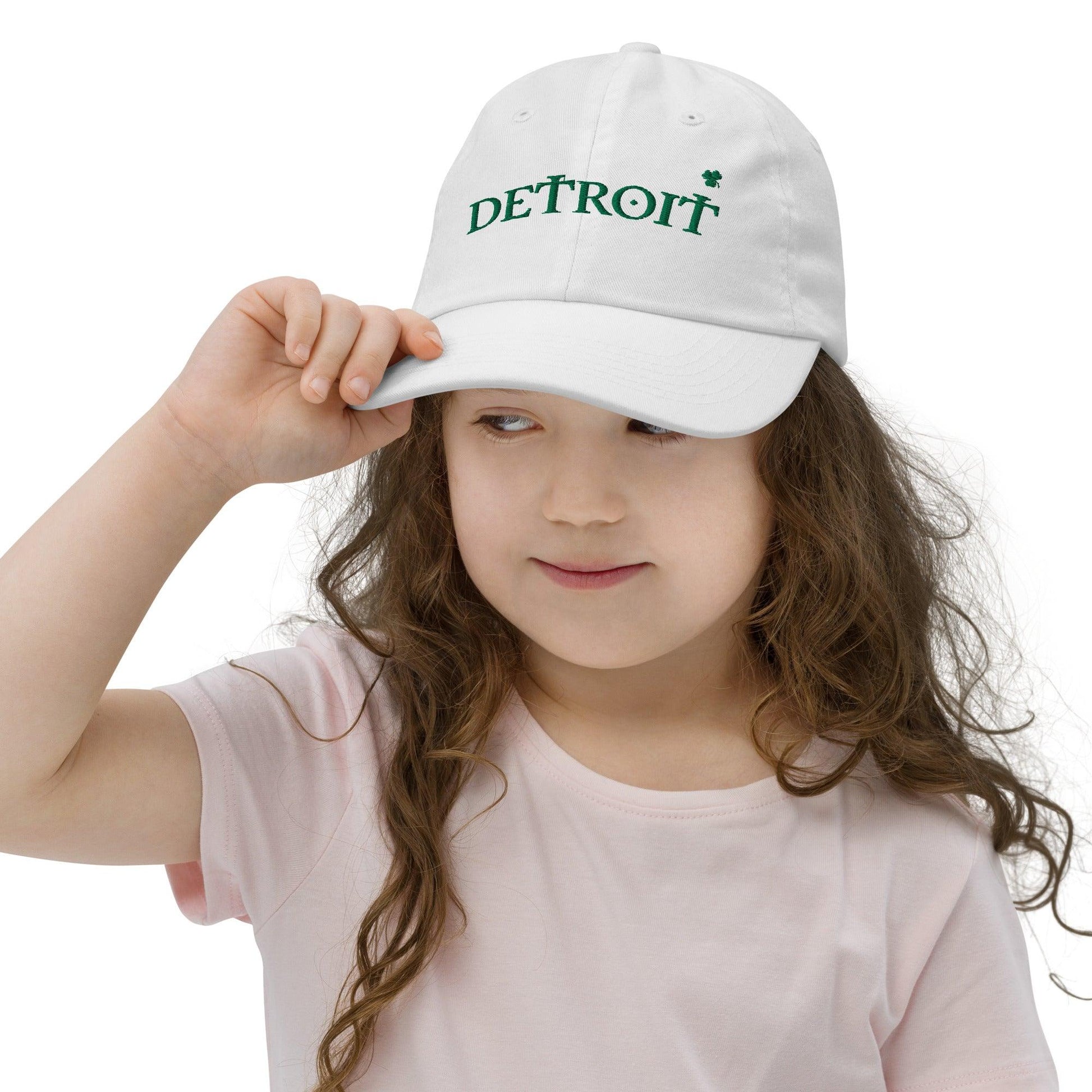 'Detroit' Youth Baseball Cap (Irish Font w/Shamrock) - Circumspice Michigan