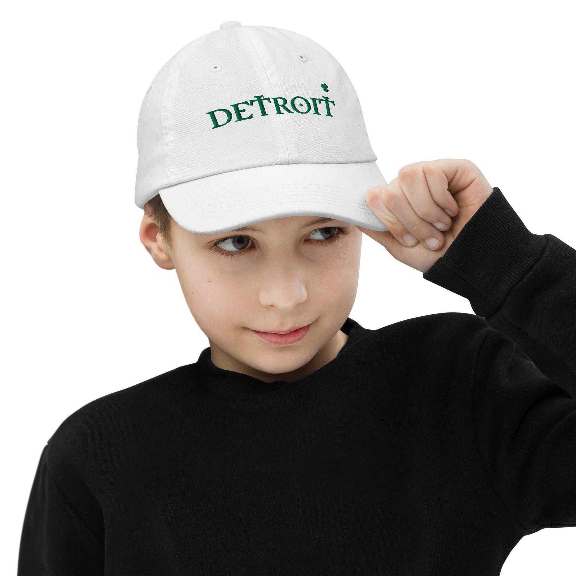 'Detroit' Youth Baseball Cap (Irish Font w/Shamrock) - Circumspice Michigan