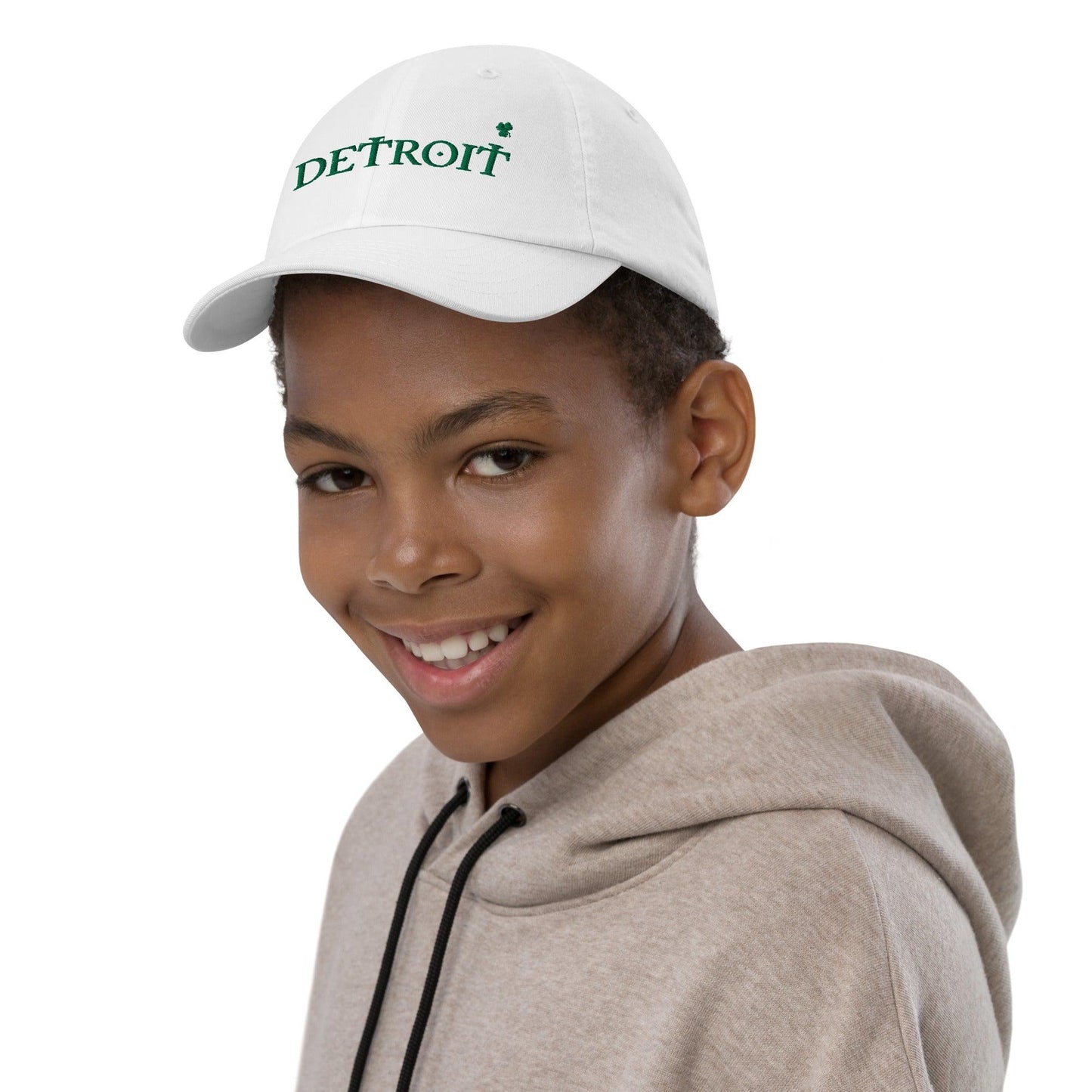 'Detroit' Youth Baseball Cap (Irish Font w/Shamrock) - Circumspice Michigan