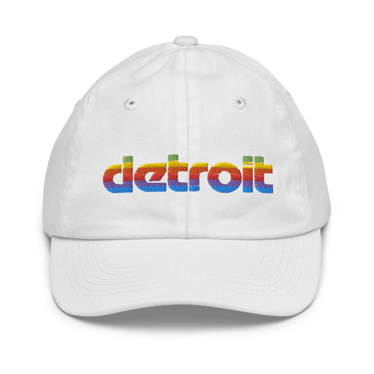 'Detroit' Youth Baseball Cap (Pomaceous 1980s Computer Parody) - Circumspice Michigan