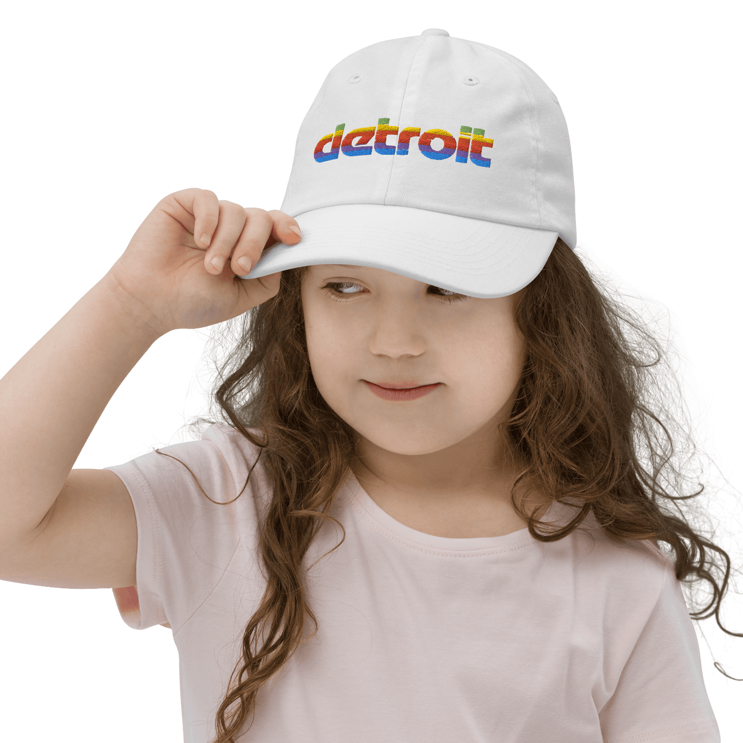 'Detroit' Youth Baseball Cap (Pomaceous 1980s Computer Parody) - Circumspice Michigan