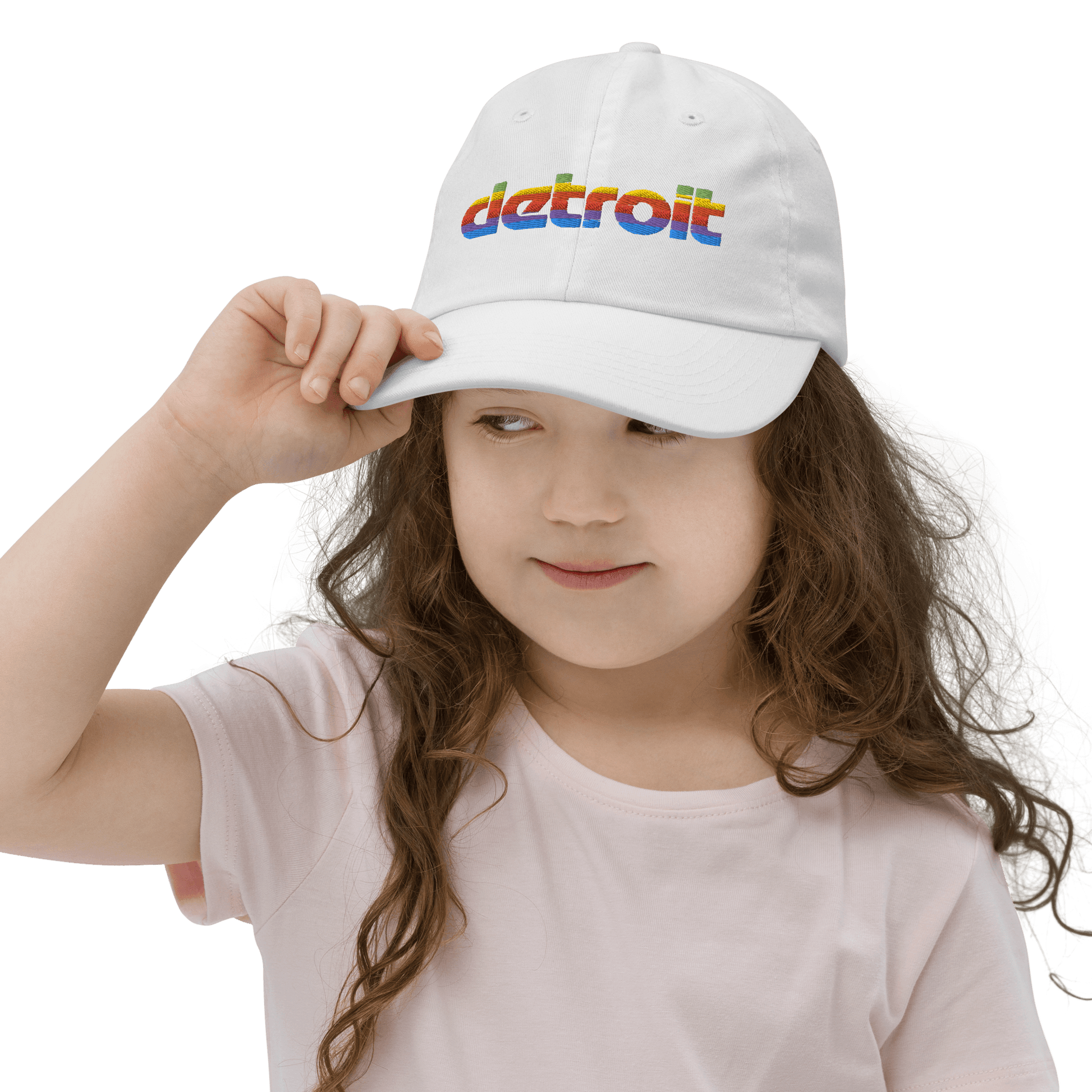 'Detroit' Youth Baseball Cap (Pomaceous 1980s Computer Parody) - Circumspice Michigan