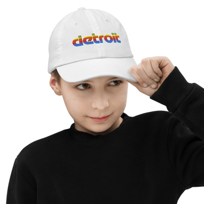 'Detroit' Youth Baseball Cap (Pomaceous 1980s Computer Parody) - Circumspice Michigan