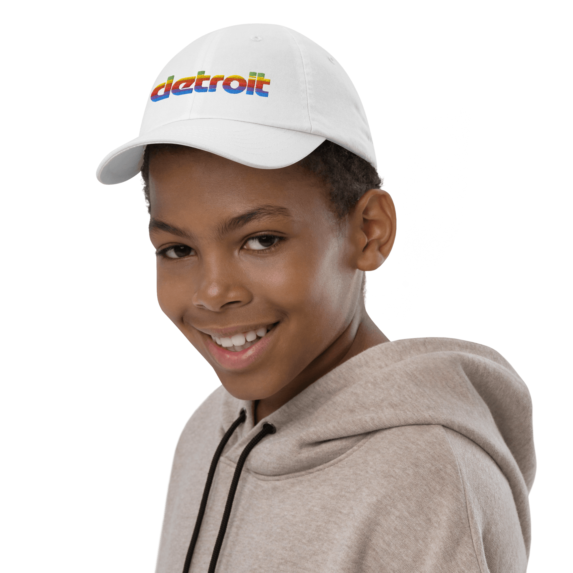 'Detroit' Youth Baseball Cap (Pomaceous 1980s Computer Parody) - Circumspice Michigan