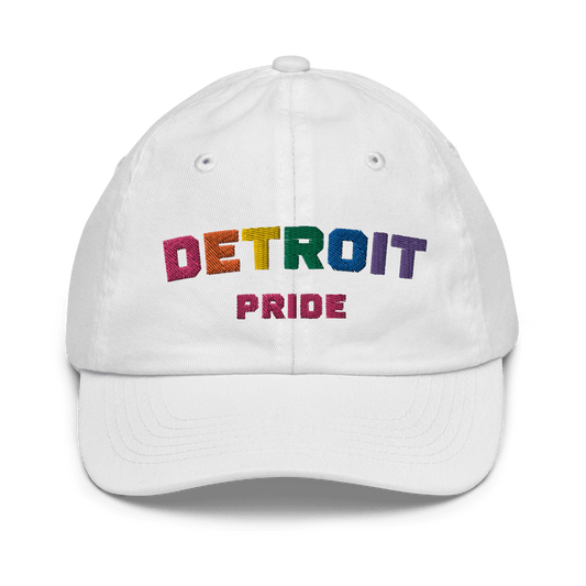 'Detroit Pride' Youth Baseball Cap (LGBTQ Rainbow Pride Colors) - Circumspice Michigan