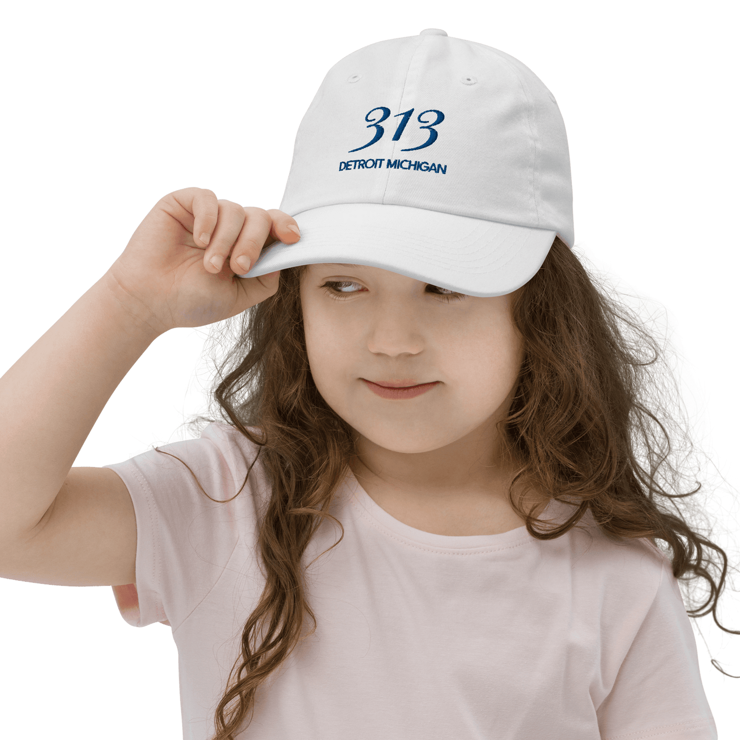 '313 Detroit Michigan' Youth Baseball Cap - Circumspice Michigan