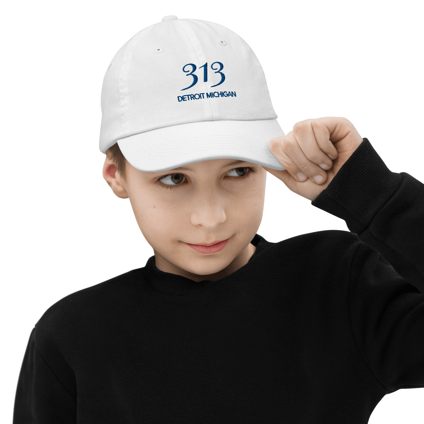 '313 Detroit Michigan' Youth Baseball Cap - Circumspice Michigan