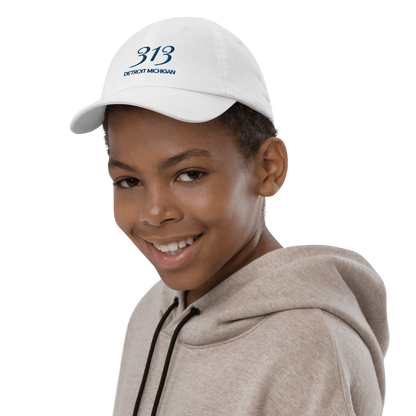 '313 Detroit Michigan' Youth Baseball Cap - Circumspice Michigan