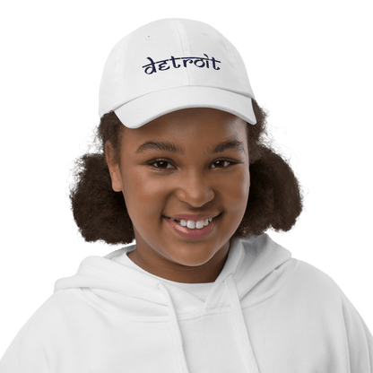 'Detroit' Youth Baseball Cap (South Asian-Style Font) - Circumspice Michigan