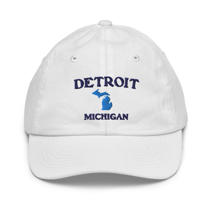 'Detroit Michigan' Youth Baseball Cap (w/ Michigan Outline)