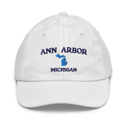 'Ann Arbor' Youth Baseball Cap (w/ Michigan Outline)