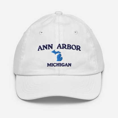 'Ann Arbor' Youth Baseball Cap (w/ Michigan Outline)