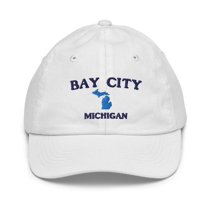 'Bay City Michigan' Youth Baseball Cap (w/ Michigan Outline)