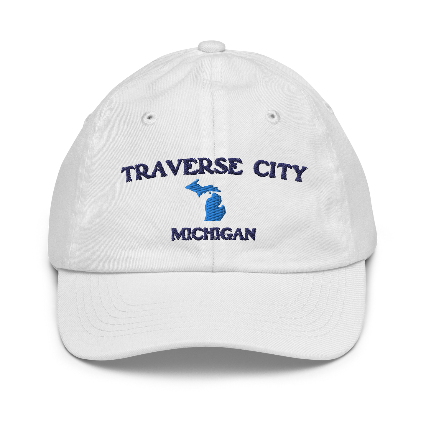 'Traverse City Michigan' Youth Baseball Cap (w/ Michigan Outline)