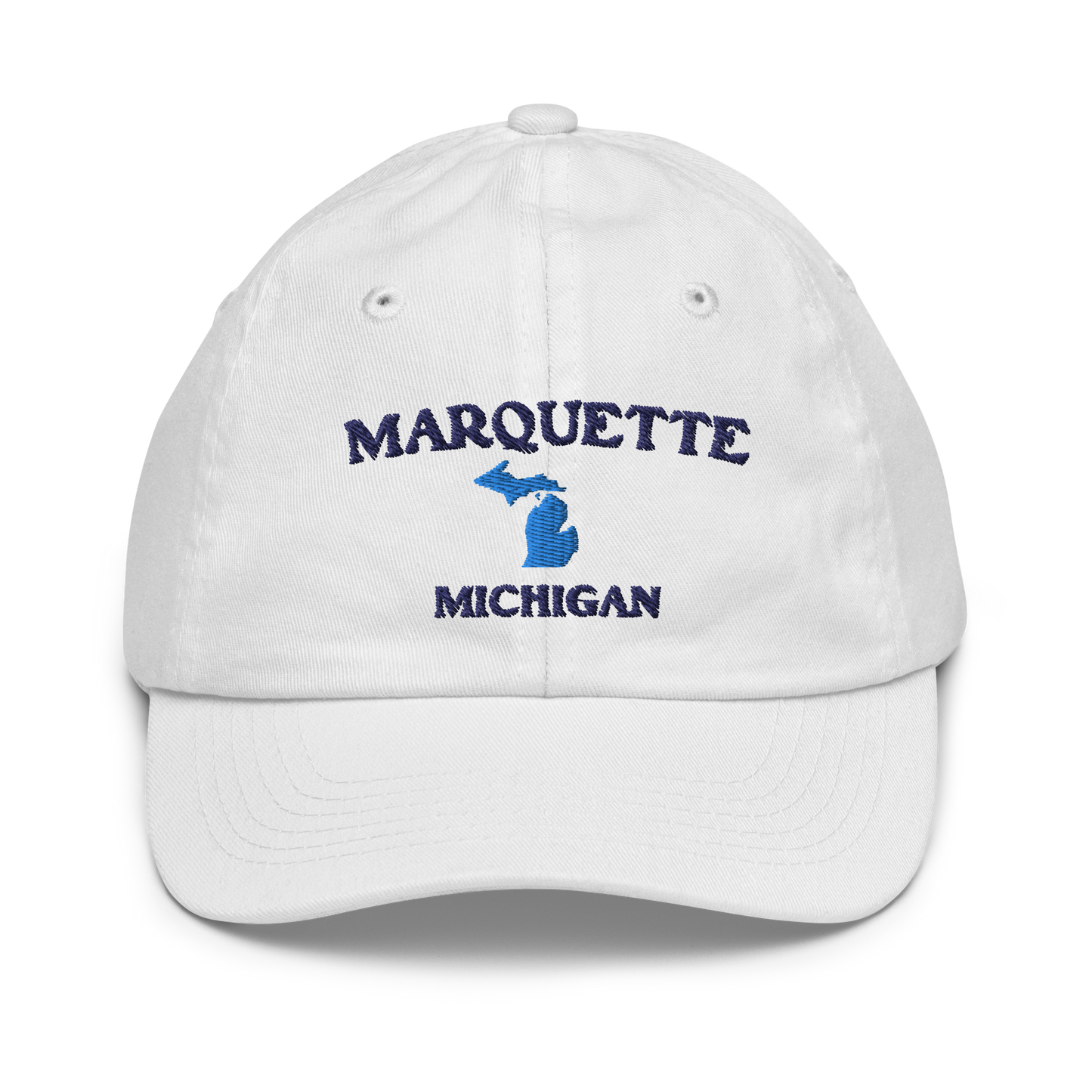 'Marquette Michigan' Youth Baseball Cap (w/ Michigan Outline)