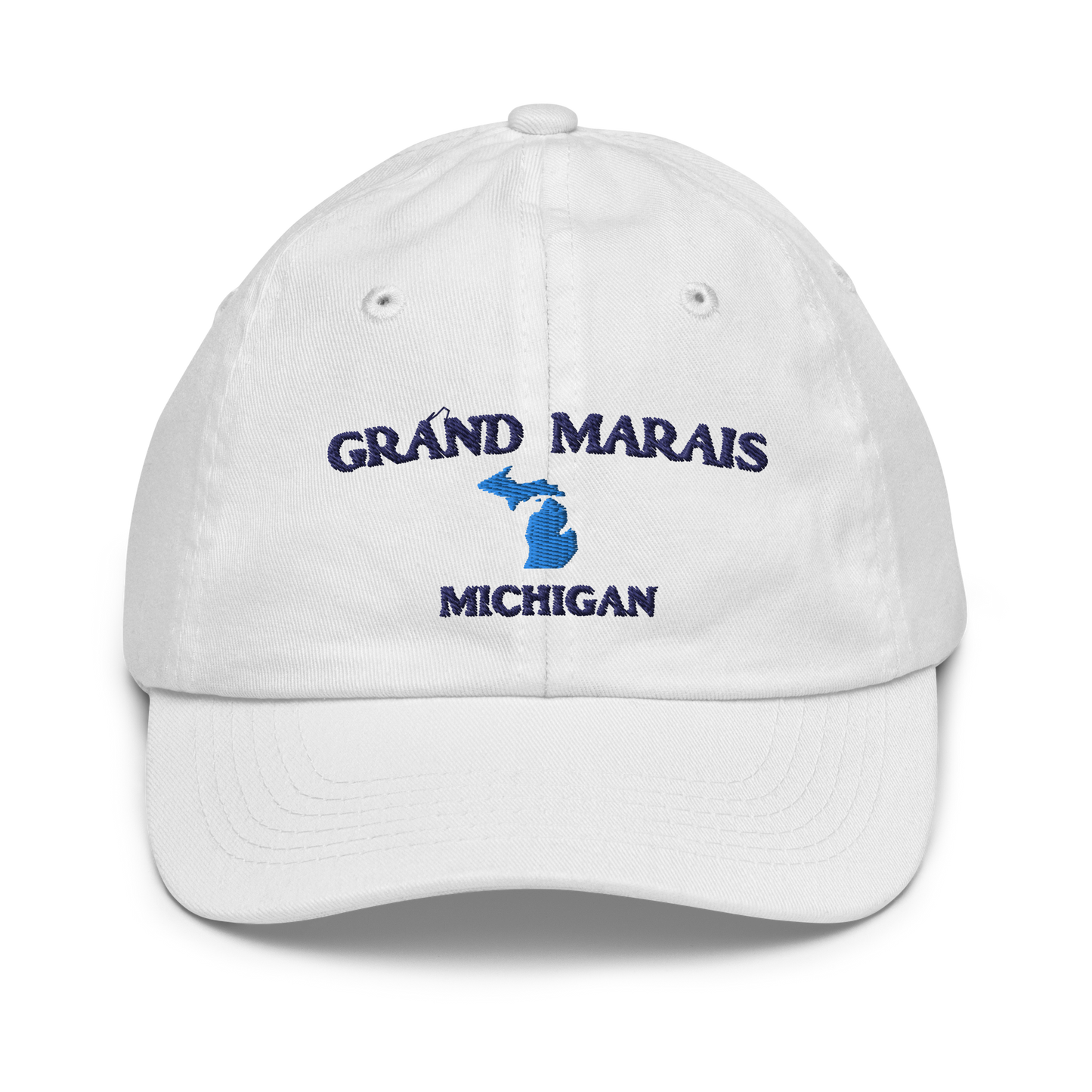 'Grand Marais Michigan' Youth Baseball Cap (w/ Michigan Outline)