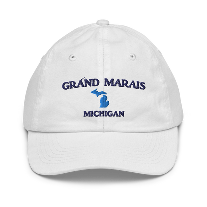 'Grand Marais Michigan' Youth Baseball Cap (w/ Michigan Outline)