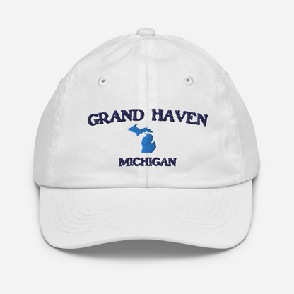 'Grand Haven Michigan' Youth Baseball Cap (w/ Michigan Outline)