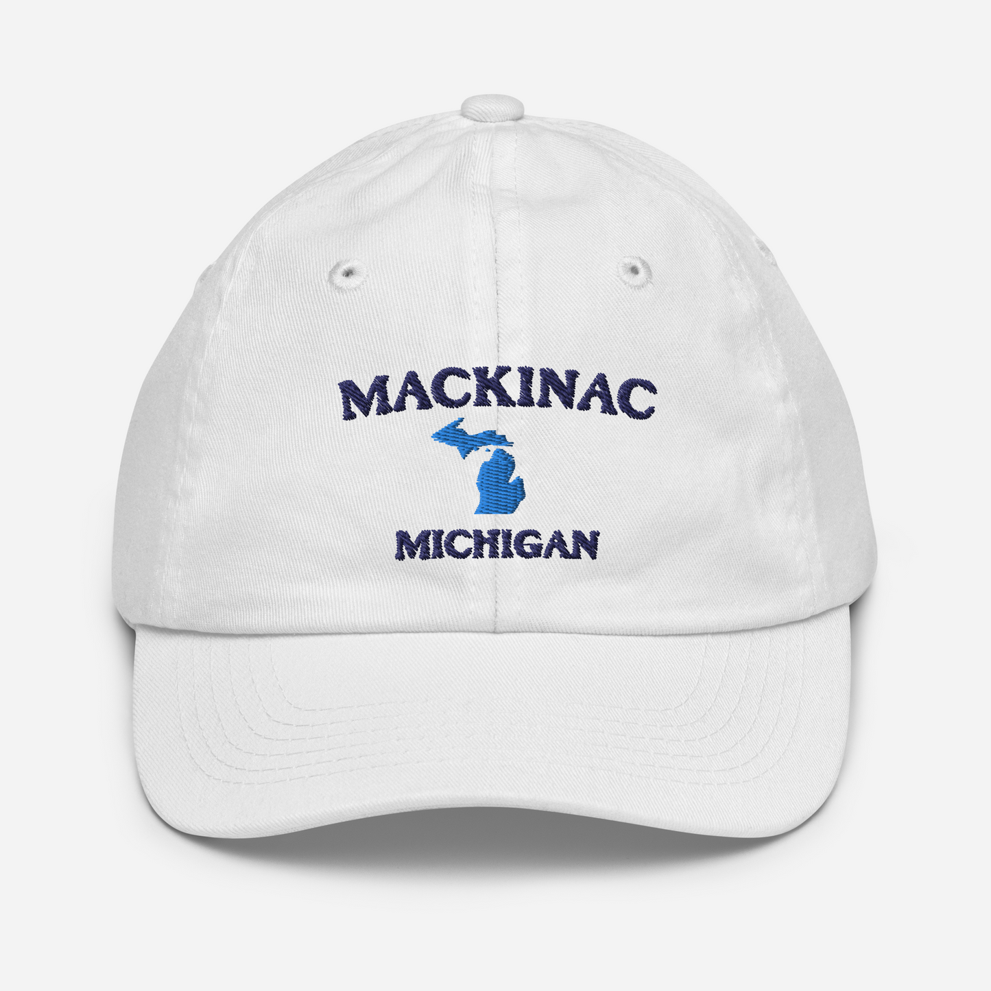 'Mackinac Michigan' Youth Baseball Cap (w/ Michigan Outline)