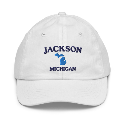 'Jackson Michigan' Youth Baseball Cap (w/ Michigan Outline)