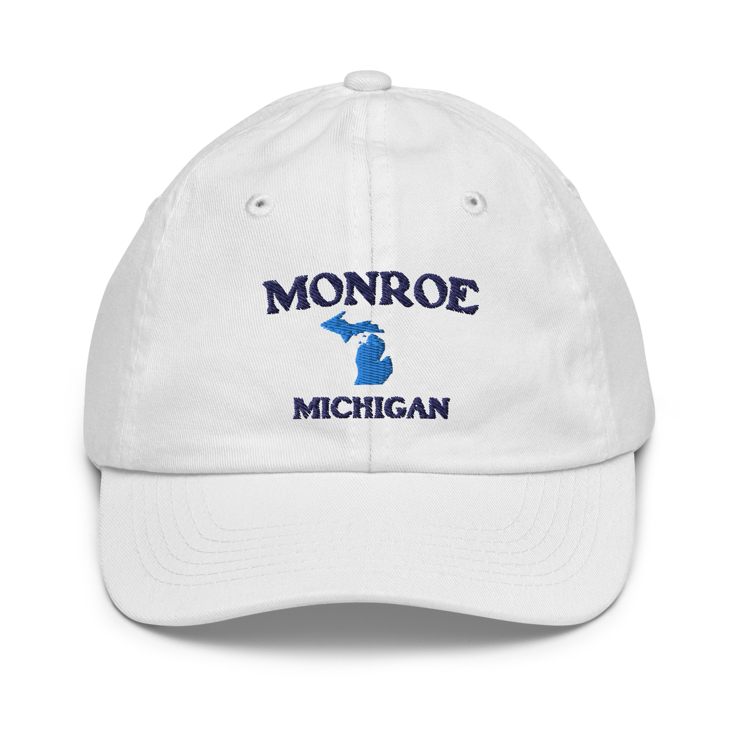 'Monroe Michigan' Youth Baseball Cap (w/ Michigan Outline)