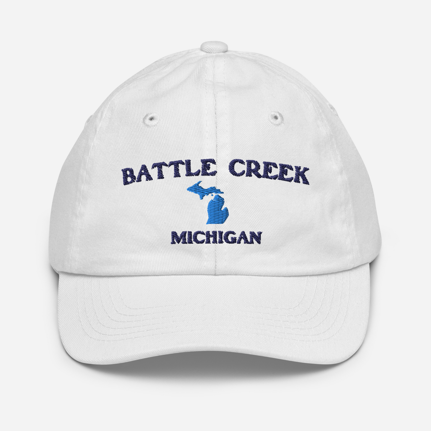 'Battle Creek Michigan' Youth Baseball Cap (w/ Michigan Outline)