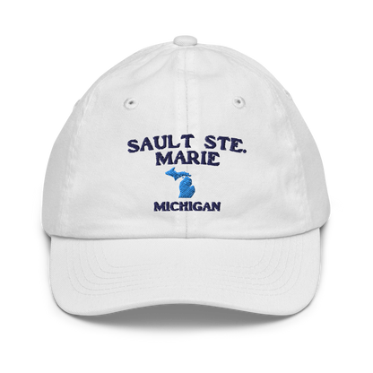 'Sault Ste. Marie Michigan' Youth Baseball Cap (w/ Michigan Outline