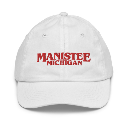 'Manistee Michigan' Youth Baseball Cap (1980s Drama Parody)