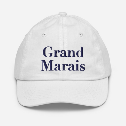 'Grand Marais' Youth Baseball Cap | White/Black Embroidery