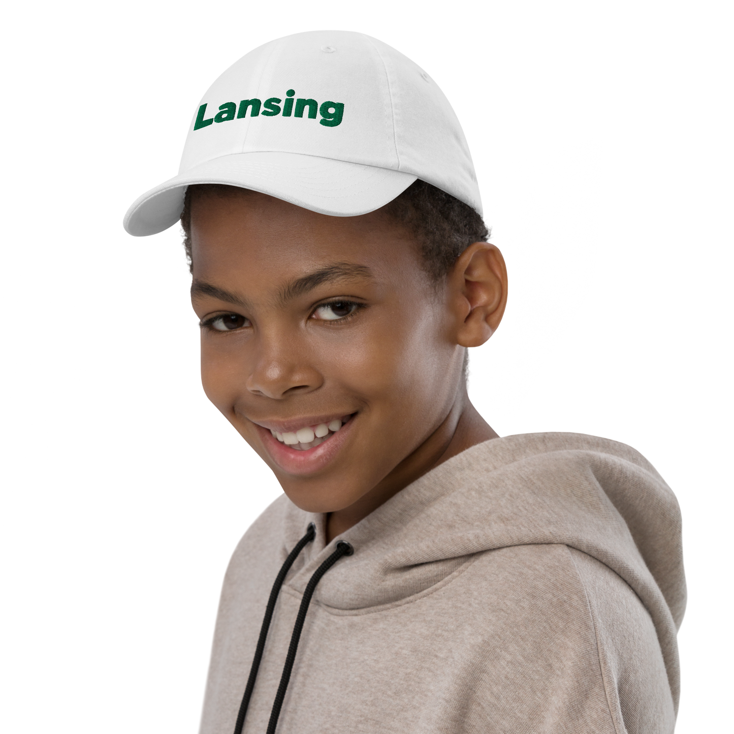 'Lansing' Youth Baseball Cap | Green Embroidery