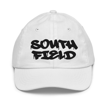 'Southfield' Youth Baseball Cap | White/Black Embroidery