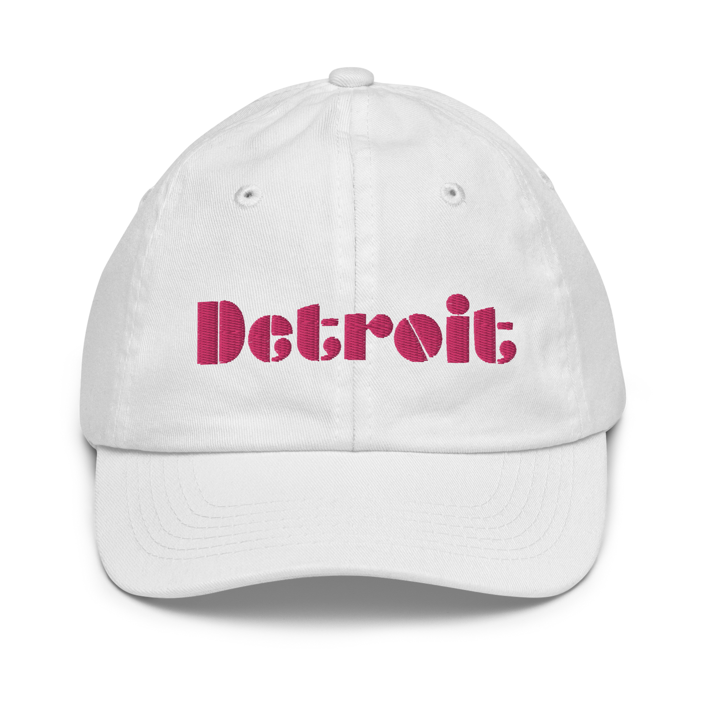 'Detroit' Youth Baseball Cap | Pink Embroidery