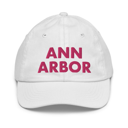 'Ann Arbor' Youth Baseball Cap | Pink Embroidery